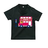 BabyChips ロンドンバス(名入れ半袖ベビーTシャツ) 70 ブラック