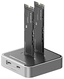 MiliPow デュアルベイ M.2 NVMe SATA SSD エンクロージャー、USB 3.2 10Gbps NVMe ドッキングステーション、最大16TBの容量、M.2 SSD ストレージケース付き