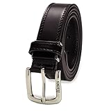 [Hanes] [ヘインズ] カジュアルベルト シンプル 丈夫な 牛革 30mm幅～40ｍｍ巾 (ダークブラウン-30mm)