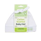 Woombie Cotton Double Knot Beanie Hats Pure White 0-6m [並行輸入品]