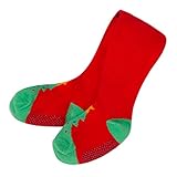 タイツ キッズ レギンス 秋冬 多色 薄手 0-2歳 柔らかい 可愛い 足付き hibote レッド＋グリーン M/12-24ヶ月