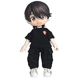 Ob11 サイズ衣装 人形ドール 11cmボディ用 オーバーオール ズボン 1/12 Doll 服 モリー,GSC, 1/12bjd ドール 服 (Black)