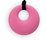 Stimtastic Chewable Silicone Round Pendant Nontoxic BPA and Phthalate Free, Pink by Stimtastic