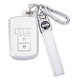 [YANMW] ノア 80系キーケースヴォクシー 80系キーカバー 適合トヨタシエンタ アルファード ヴェルファイア 30系スマートキーケース(シルバーホワイト)