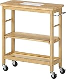 不二貿易 ワゴン 3段 天板タイル付 ルレーウ゛ェ ナチュラル 10630
