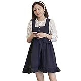マタニティ 妊婦服 ワンピース 長袖シャツ レディース 秋冬 お祝い 妊娠 マタニティワンピース マタニティウェア ゆったり 2点セット 産前産後 妊婦用 出産準備 出産祝い 長袖 (L, ブルー)