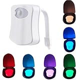 便座ライト センサーライト 8色 LEDトイレの常夜灯 便座ライト LEDセンサーライト LED便座ランプ 便器 トイレ用LED 8種色を変換できる トイレの常夜灯 (6×7×1.8cm)
