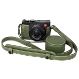 VOVMOEYA カメラケース For Leica D-LUX8，レンズキャップ付き ストラップ付き DLUX8ボディケース For leica D-LUX 8カメラケース DLUX8 カメラ保護カバー PUレザー D状ネジ穴付き 底面開閉 電池交換 全面保護－グリーン