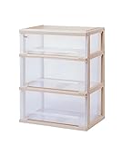 サンコープラスチック 衣類収納浅深3段 シンクワイド 幅60×奥40×高76.5cm ソフトベージュ