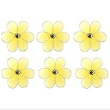 花の装飾2インチイエローMini XSサイズナイロンメッシュ花Daisyデイジー6ピースデコレーションセット装飾赤ちゃん保育園寝室女の子部屋壁ウェディング誕生日パーティーシャワーScrapbooks招