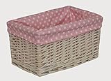 ピンクSpotty Linedストレージバスケット S