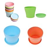 Perfk 4色　花プランター　クラウンフラワーポット　ガーデン装飾プランター　デスク収納ボックス