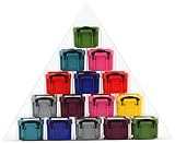 不二貿易 プラスチック 収納 ケース セットタイプ トライアングル 0.14Lx15 カラフル マルチカラー(ソリッド)R.U.BOX (幅42.2x奥行6.5cm) 20144