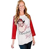 クリスマスブラウス、Franterdレディースレース長袖Santa Lettersシャツトップス レッド
