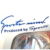 Sports mind 車 バイク ステッカー デカール シール 汎用 サイド ドレスアップ スポーツマインド sports mind 全8カラー 4サイズ (ブルー, Sサイズ 19×7cm)