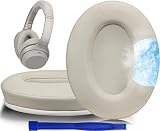 SOULWIT 冷却ジェル パッド イヤーパッド for Sony WH-1000XM3 (WH1000XM3) 用 オーバーイヤーヘッドフォン 交換パッド 高密度フォーム 互換性 ヘッドパッド 冷感 厚手パッド (ブラック)