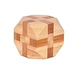 Onuneed 立体パズル 孔明 竹製 おもちゃ 子供 /大人知的玩具 組み合わせ推理力パズル 難易度高い (十四面体)