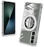 Moto G64 5G / G64y 5G ケース クリア MagSafe対応 リング付き 縦横両対応 アジャスタブルスタンド 四角エアクッション 耐衝撃 モトローラ moto g64 5G カバー 衝撃吸収ポケット内蔵 TPU 薄型軽量 全面保護 motog64Y 5g ケース