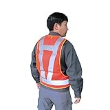 洗える安全チョッキ　反射度良好　寒冷地OK 蛍光オレンジ【LLサイズ】