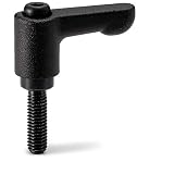 NBK 機械要素部品 ミニクランプレバー(おねじ)フラットタイプ LHCM-3-8-BK (黒)