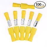 Hilitchi 100pcs 12-10 Gauge Fully Insulated Male Female Spade Quick Splice Wire Terminals Wire Crimp