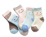 (リアルスタイル)Real Style ベビー 幼児用 キッズ 子供 靴下 笑顔 ソックス ジュニア 5足 セット キッズ クルー丈 カラフル 女の子 男の子 厚手 スポーツ 冬