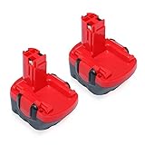 efluky 2Pack 3000mAh 12V Cordless Power Tool Drill Replacement Battery for Bosch 26073 35249 BAT043,