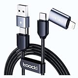 4in1 USB Type-C＋A to Type-C＋Lライトニング用急速充電ケーブル 60ｗ3Ａ1本でType-C同士 Type-A ライトニング互換 充電 急速データ伝送 Macbook/iPhone/iPad/Samsung Galaxy/Google Pixel用 toocki