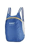 ROMIX BACKPACK アウトドア リュックサック パックバッグ ナイロン超 軽量リュック 折り畳み式 防水バッグ 男女兼用 メンズ レディース バッグ (水色)