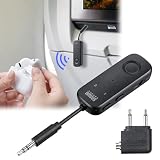 イーサプライ Bluetoothトランスミッター 飛行機用 変換プラグ バッテリー内蔵 20時間連続 低遅延 aptX 2台同時接続 3.5mmプラグ 送信専用 adaptive対応 EZ4-BTAD013