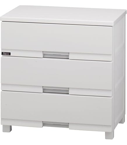 Amazon｜島安汎工芸製作所(Shimayasu) 三つ引き出し 白 幅11cm×奥行