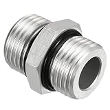 PATIKIL G1/2 x G1/2 オスねじパイプ アダプター継手 六角ニップル管継手 水タンク用 シルバートーン