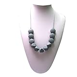 Lil' Jumbl Baby Teething Necklace | Organic Food Grade Silicone | BPA-Free (Gray) [並行輸入品]
