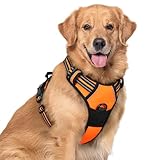 Rabbitgoo 犬 ハーネス 大型犬 ソフト かわいい 犬用胴輪 引っ張り防止 負担が少ない首輪 サイズ調整可 夜間反射 抜けない 通気性 咳き込み防止 散歩 歩行補助 老犬介護 しつけ 運動向き 犬 小型犬 中型犬 柴犬 秋田犬 （レッド L）