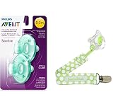 フィリップス Avent Soothie Pacifier おしゃぶり 0-3ヶ月用（グリーン）2個パック+BooginHeadホルダー（グリーン）セット［並行輸入品］
