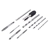 9ピース/セットt型機ハンドスクリューネジタップリーマーm3/m4/m5/m6タップセットで4ピースツイストドリルビットとレンチ