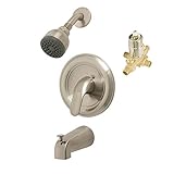 Aqueous KTS-30BN1PBN Basic Shower Kit with Trim, Showerhead, Tub Spout and Diverter, and Rough-in Va