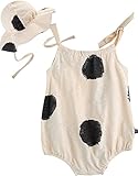 [Vaenait Baby]100%綿ベビー服ガールズロンパース肌着ボディスーツカバーオール帽子付き Beebee Cream L