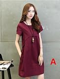 『Vision』マタニティウェア 服 　春夏秋 　 マタニティ 半袖　 ワンピース 妊婦服 授乳口付き　 P006 (2XL, A)