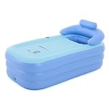 ビニールプール ビニール浴槽 折畳み式 ベビープール お風呂の浴槽 バスタブ エアープール 160*84*64cm（blue）