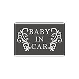 貼ってはがせる車用ステッカー 内貼りタイプ Sサイズ a842植物『BABY IN CAR』