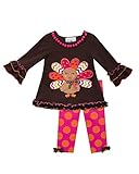 Rare Editions Baby Girls' Applique Legging Set Turkey 18M [並行輸入品]