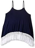 Flowers by Zoe Big Girls' Fringe Top Navy Medium [並行輸入品]