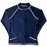 [ラクア] キッズ スクール水着 キッズ スクールラッシュガード 女の子 男の子 無地 学校用水着 ラッシュガード GN-5901 140cm ネイビー WHステッチ