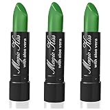【ポーチ付き】 マジックキス アロエ ベラ Magic Kiss with Aloe Vera 落ちない口紅 ハワイ 定番 みやげ 3本セット 【グリーン/グリーン/グリーン】