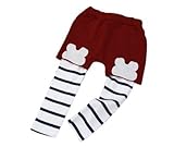 子供服 男の子 女の子 パンツ おひざに かわいい クマ デザイン (白, 100cm)