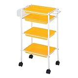 トレーワゴン イエロー [ エステワゴン ネイルワゴン キッチンワゴン マルチワゴン サイドワゴン キャスター付き 収納 業務用 サロン ワゴン ラック ]◆