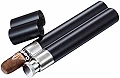 Visol VCASE1000BK Malamute Black Matte Cigar Tube & Liquor Flask Combo