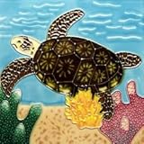 Sea Turtle装飾セラミック壁アートタイル8 x 8