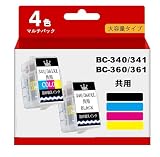 【unique-ink】BC-340/341XL 互換インクカートリッジキャノン Canon用 インク BC360/361通用詰め替えインク【 BC-340/360XL BK×1】+【 BC-341/361XLC×1】 日本語説明書付き/大容量/説明書付